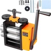 image:imageVEVOR Jewelry Press 75mm Width 3in1 Functionality Gear Ratio 12 Adjustable 00365mm Press Thickness Ideal for Crafting Metal Jewelry Sheets Squares Wires and SemicirclesBlack