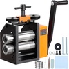 image:imageVEVOR Jewelry Press 75mm Width 3in1 Functionality Gear Ratio 12 Adjustable 00365mm Press Thickness Ideal for Crafting Metal Jewelry Sheets Squares Wires and SemicirclesBlack