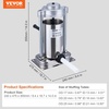 image:imageVEVOR Manual Sausage Stuffer 11 LBS  5 L Vertical Meat Stuffer Heavy Duty Sausage Casing Meat Stuffing Machine DualSpeed Stainless Steel Filler with 5 Filling Tubes for Commercial and Home Use2 L  5 LBS