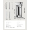 image:imageVEVOR Manual Sausage Stuffer 11 LBS  5 L Vertical Meat Stuffer Heavy Duty Sausage Casing Meat Stuffing Machine DualSpeed Stainless Steel Filler with 5 Filling Tubes for Commercial and Home Use55LB25L