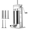 image:imageVEVOR Manual Sausage Stuffer 11 LBS  5 L Vertical Meat Stuffer Heavy Duty Sausage Casing Meat Stuffing Machine DualSpeed Stainless Steel Filler with 5 Filling Tubes for Commercial and Home Use33LB15L