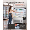 image:imageVEVOR Open Air Merchandiser 46 cu ft Shelving Commercial Refrigerator Grab and Go Fan Cooling Display Cooler with LED Lighting Night Curtain Horizontal for Restaurants Stores Office75 cuft