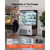 image:imageVEVOR Open Air Merchandiser 46 cu ft Shelving Commercial Refrigerator Grab and Go Fan Cooling Display Cooler with LED Lighting Night Curtain Horizontal for Restaurants Stores Office54 cuft