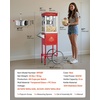 image:imageVEVOR Popcorn Machine 8oz Stainless Steel Kettle 800W Commercial Countertop Popcorn Maker 48 Cups per Batch Theater Style Popper with 2Button Control Glass Wall PC Door 1 Scoop 3 Spoons RedRed with cart