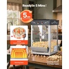 image:imageVEVOR Popcorn Machine 8oz Stainless Steel Kettle 800W Commercial Countertop Popcorn Maker 48 Cups per Batch Theater Style Popper with 2Button Control Glass Wall PC Door 1 Scoop 3 Spoons RedBlack