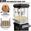 image:imageVEVOR Popcorn Maker 850W Popcorn Popper Machine 8 Oz Kettle Makes 48 Cups per Batch Countertop Popcorn Maker with Tempered Glass Includes 4 Scoops Movie Theater Style Black8OZ with Cart
