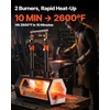 image:imageVEVOR Portable 2 Burner Propane Forge 2600F Metal and Knife Blacksmithing Forges Large Capacity Farrier Forging Tools and Equipment Complete Mini Forge KitBlack
