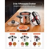 image:imageVEVOR Pressure Cooker 10Qt Pressure Cooker Stainless Steel Pressures Canner with Steaming Rack Tempered Glass Lid Three Pressures Settings for Meat Beans Rice Soup Sauces Cook up to 100 kPa63 Quarts