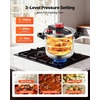 image:imageVEVOR Pressure Cooker 10Qt Pressure Cooker Stainless Steel Pressures Canner with Steaming Rack Tempered Glass Lid Three Pressures Settings for Meat Beans Rice Soup Sauces Cook up to 100 kPa12 Quarts