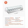 image:imageVEVOR Refrigerated Condiment Prep Station 135 W Countertop Refrigerated Condiment Station with 2 13 Pans amp 4 16 Pans 304 Stainless Body and PC Lid Sandwich Prep Table with Stainless Guard ETLNew Glass 60 in