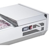 image:imageVEVOR Refrigerated Condiment Prep Station 135 W Countertop Refrigerated Condiment Station with 2 13 Pans amp 4 16 Pans 304 Stainless Body and PC Lid Sandwich Prep Table with Stainless Guard ETLNew Stainless 48in