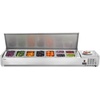 image:imageVEVOR Refrigerated Condiment Prep Station 135 W Countertop Refrigerated Condiment Station with 2 13 Pans amp 4 16 Pans 304 Stainless Body and PC Lid Sandwich Prep Table with Stainless Guard ETLNew Stainless 71 in