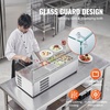 image:imageVEVOR Refrigerated Condiment Prep Station 135 W Countertop Refrigerated Condiment Station with 2 13 Pans amp 4 16 Pans 304 Stainless Body and PC Lid Sandwich Prep Table with Stainless Guard ETLOriginal Glass 40 in