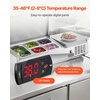 image:imageVEVOR Refrigerated Condiment Prep Station 135 W Countertop Refrigerated Condiment Station with 2 13 Pans amp 4 16 Pans 304 Stainless Body and PC Lid Sandwich Prep Table with Stainless Guard ETLNew Stainless 40 in