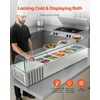 image:imageVEVOR Refrigerated Condiment Prep Station 135 W Countertop Refrigerated Condiment Station with 2 13 Pans amp 4 16 Pans 304 Stainless Body and PC Lid Sandwich Prep Table with Stainless Guard ETLNew Glass 60 in
