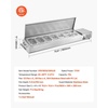image:imageVEVOR Refrigerated Condiment Prep Station 135 W Countertop Refrigerated Condiment Station with 2 13 Pans amp 4 16 Pans 304 Stainless Body and PC Lid Sandwich Prep Table with Stainless Guard ETLNew Stainless 71 in