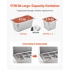 image:imageVEVOR Refrigerated Condiment Prep Station 135 W Countertop Refrigerated Condiment Station with 2 13 Pans amp 4 16 Pans 304 Stainless Body and PC Lid Sandwich Prep Table with Stainless Guard ETLNew Stainless 40 in