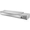 image:imageVEVOR Refrigerated Condiment Prep Station 135 W Countertop Refrigerated Condiment Station with 2 13 Pans amp 4 16 Pans 304 Stainless Body and PC Lid Sandwich Prep Table with Stainless Guard ETLNew Stainless 71 in