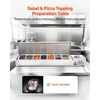 image:imageVEVOR Refrigerated Condiment Prep Station 135 W Countertop Refrigerated Condiment Station with 2 13 Pans amp 4 16 Pans 304 Stainless Body and PC Lid Sandwich Prep Table with Stainless Guard ETLNew Stainless 71 in