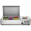image:imageVEVOR Refrigerated Condiment Prep Station 135 W Countertop Refrigerated Condiment Station with 2 13 Pans amp 4 16 Pans 304 Stainless Body and PC Lid Sandwich Prep Table with Stainless Guard ETLNew Stainless 40 in
