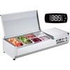 image:imageVEVOR Refrigerated Condiment Prep Station 135 W Countertop Refrigerated Condiment Station with 2 13 Pans amp 4 16 Pans 304 Stainless Body and PC Lid Sandwich Prep Table with Stainless Guard ETLNew Stainless 48in