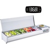 image:imageVEVOR Refrigerated Condiment Prep Station 135 W Countertop Refrigerated Condiment Station with 2 13 Pans amp 4 16 Pans 304 Stainless Body and PC Lid Sandwich Prep Table with Stainless Guard ETLOriginal Stainless 71 in