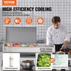 image:imageVEVOR Refrigerated Condiment Prep Station 135 W Countertop Refrigerated Condiment Station with 2 13 Pans amp 4 16 Pans 304 Stainless Body and PC Lid Sandwich Prep Table with Stainless Guard ETLNew Stainless 48in