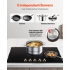 image:imageVEVOR SK92IHA36CK04 9200W Electric Countertop Burner Knob Control Stove Builtin Induction Cooktop with 12 Temperature Settings Glass Surface Auto ShutOff 36in 5 Burners220V Black36in 5 Burners220V