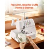 image:imageVEVOR Serger Overlock Sewing Machine 1250 Stitches Per Minute 234 Thread Capability 072 Adjustable Differential Feed with Free Arm and LED Light Sewing Machine for Various Fabrics White234 Thread