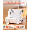 image:imageVEVOR Serger Overlock Sewing Machine 1250 Stitches Per Minute 234 Thread Capability 072 Adjustable Differential Feed with Free Arm and LED Light Sewing Machine for Various Fabrics White234 Thread