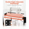 image:imageVEVOR Sewing Table Multipurpose Sewing Machine Table with Foldable Side Shelf Adjustable Shelf Steel Legs Computer Desk for Home Fashion Studio Art Studio Educational Institution White55 in
