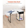 image:imageVEVOR Sewing Table Multipurpose Sewing Machine Table with Foldable Side Shelf Adjustable Shelf Steel Legs Computer Desk for Home Fashion Studio Art Studio Educational Institution White55 in