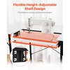 image:imageVEVOR Sewing Table Multipurpose Sewing Machine Table with Foldable Side Shelf Adjustable Shelf Steel Legs Computer Desk for Home Fashion Studio Art Studio Educational Institution White41 in
