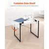 image:imageVEVOR Sewing Table Multipurpose Sewing Machine Table with Foldable Side Shelf Adjustable Shelf Steel Legs Computer Desk for Home Fashion Studio Art Studio Educational Institution White41 in