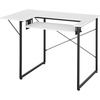 image:imageVEVOR Sewing Table Multipurpose Sewing Machine Table with Foldable Side Shelf Adjustable Shelf Steel Legs Computer Desk for Home Fashion Studio Art Studio Educational Institution White41 in