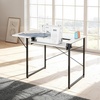 image:imageVEVOR Sewing Table Multipurpose Sewing Machine Table with Foldable Side Shelf Adjustable Shelf Steel Legs Computer Desk for Home Fashion Studio Art Studio Educational Institution White41 in