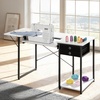 image:imageVEVOR Sewing Table Multipurpose Sewing Machine Table with Foldable Side Shelf Adjustable Shelf Steel Legs Computer Desk for Home Fashion Studio Art Studio Educational Institution White55 in