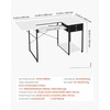 image:imageVEVOR Sewing Table Multipurpose Sewing Machine Table with Foldable Side Shelf Adjustable Shelf Steel Legs Computer Desk for Home Fashion Studio Art Studio Educational Institution White55 in