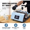 image:imageVEVOR Tumbler Heat Press Machine 1130oz Mug Press Heat Up Fast and Even Tumbler Press with Sublimation Paper Tape and Gloves Temp and Time Setting for Sublimation Tumblers Cups Mugs GreenLight Blue