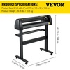 image:imageVEVOR Vinyl Cutter 53 Inch Vinyl Cutter Machine SemiAutomatic DIY Vinyl Printer Cutter Machine Manual Positioning Sign Cutting with Floor Stand Signmaster Software28 Inch3 Blades