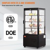 image:imageVEVOR XC78L1R Cake Refrigerated 3 CuFt85L Countertop Pastry Commercial Display Case with LED Lighting TURBO FrostFree AirCooling Locked Door for Bakery 188 x 169 x 38 in Black  3Tier Commercial Display Refrigerator with LED Lighting FrostFree AirCooling Locked Door for Bakery188 x 169 x 38 in