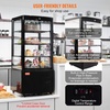 image:imageVEVOR XC78L1R Cake Refrigerated 3 CuFt85L Countertop Pastry Commercial Display Case with LED Lighting TURBO FrostFree AirCooling Locked Door for Bakery 188 x 169 x 38 in Black  3Tier Commercial Display Refrigerator with LED Lighting FrostFree AirCooling Locked Door for Bakery188 x 169 x 38 in