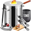 image:imageVEVOR 12KG Propane Melting Furnace Kit Large Capacity Foundry Home Blacksmithing Forge with Crucible amp Tongs Kiln Stainless Steel Smelter for Metal Scrap Recycle Gold Copper Silver Casting12KG