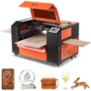 image:imageVEVOR 55W CO2 Laser Engraver 20 x 12 in Desktop CO2 Laser Engraver and Cutter Machine with 16MP Camera Water Pump Rotary Axis Compatible with LightBurn CorelDRAW RDWorks for Wood Acrylic Glass60W 4 Way Pass Through