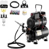 image:imageVEVOR Airbrush Kit 16 HP Air Brush Kit with Air Compressor and Tank 1 DualAction Professional Airbrush with 1 Tip Hose Acrylic Paint 2 Fans for Cake Decorating Model Painting Nail Art24 Colors Set 1 Airbrush  35L Tank