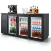 image:imageVEVOR Back Bar Cooler 196 Cu Ft Counter Height Beverage Refrigerator Commercial Bar Display Fridge w 3 Glass Doors LED Lighting Fan Cooling Beer Wine Cooler for Pub Merchandiser Store