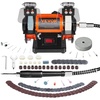 image:imageVEVOR Bench Buffer Polisher Bench Buffer Grinder Polishing amp Buffing Machine for MetalJewelryWoodJadePlasticSilver DIY with WoolAbrasive Fiber WheelGrinding Wheel100pcs Tools 3590RPMBlack