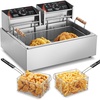 image:imageVEVOR Commercial Deep Fryer 1500W Electric Countertop Fryer with Basket 116Qt  11L Stainless Steel Single Oil Fryer with Time amp Temp Control Overheat Protection for Kitchen Restaurant UseExtra Large
