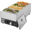 image:imageVEVOR Commercial Food Warmer 1500W Electric Stainless Steel Steam Food Warmer Fast Heating Countertop Buffet Bain Marie with Four 13 Size Food Pans for Catering Restaurants Parties amp Buffets2913 x 1398 x 1063 in