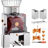 image:imageVEVOR Commercial Orange Juicer Machine 120W Automatic Juice Extractor Stainless Steel Orange Squeezer for 20 Oranges Per Minute with PullOut Filter Box PC Cover 2 Peel Collecting BucketsSilver